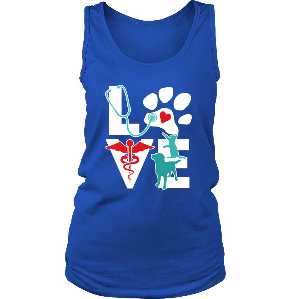 Cat and Dog Tank Top - Love Veterinary Tank Top-T-shirt-Teelime | shirts-hoodies-mugs