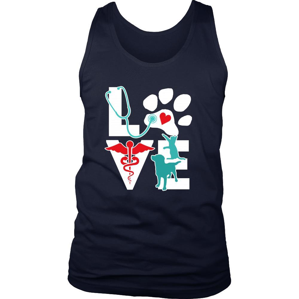 Cat and Dog Tank Top - Love Veterinary Tank Top-T-shirt-Teelime | shirts-hoodies-mugs