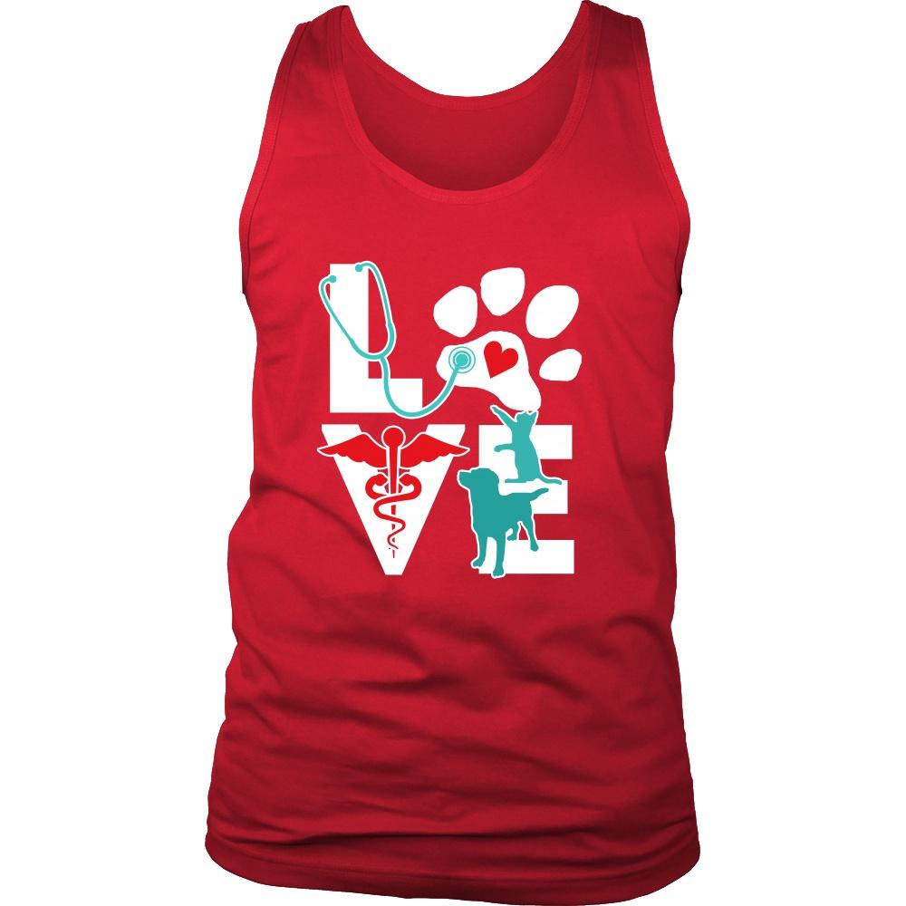 Cat and Dog Tank Top - Love Veterinary Tank Top-T-shirt-Teelime | shirts-hoodies-mugs