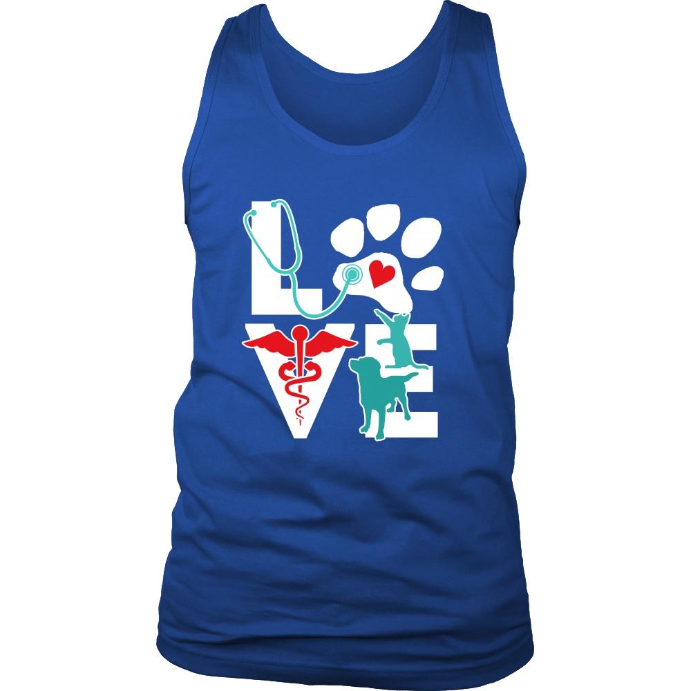 Cat and Dog Tank Top - Love Veterinary Tank Top-T-shirt-Teelime | shirts-hoodies-mugs