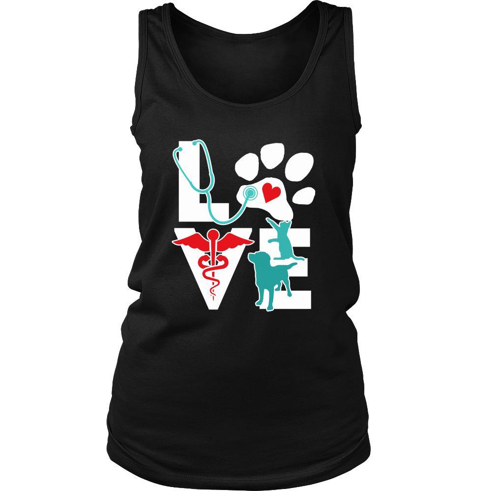 Cat and Dog Tank Top - Love Veterinary Tank Top-T-shirt-Teelime | shirts-hoodies-mugs