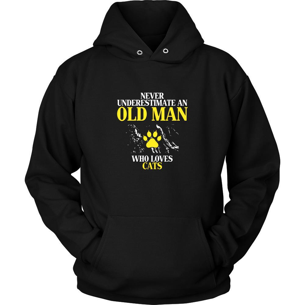 Cat Shirt - Never underestimate an old man who loves cats Grandfather Pets Gift-T-shirt-Teelime | shirts-hoodies-mugs
