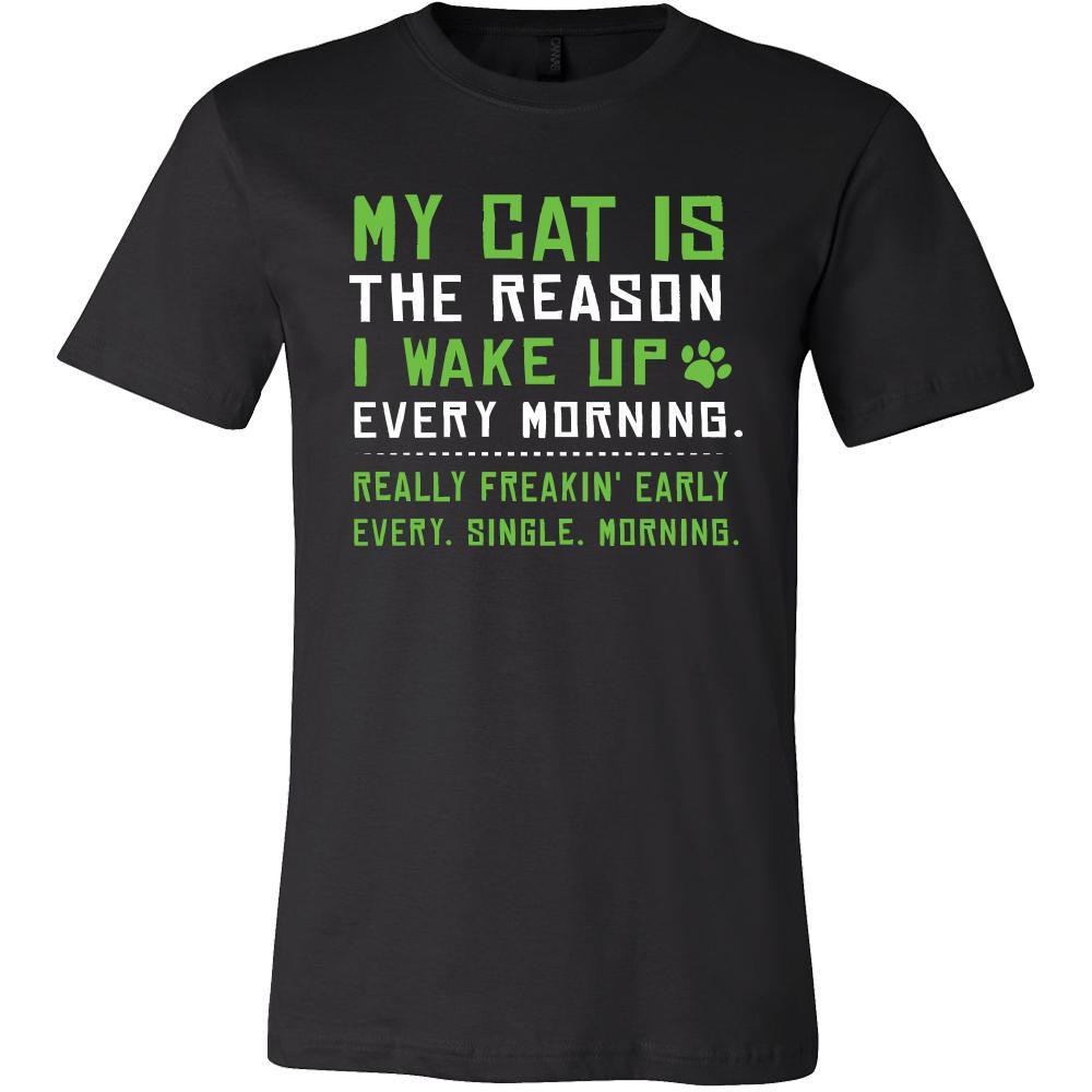 Cat Shirt - The Reason I Wake Up - Animal Lover Gift-T-shirt-Teelime | shirts-hoodies-mugs