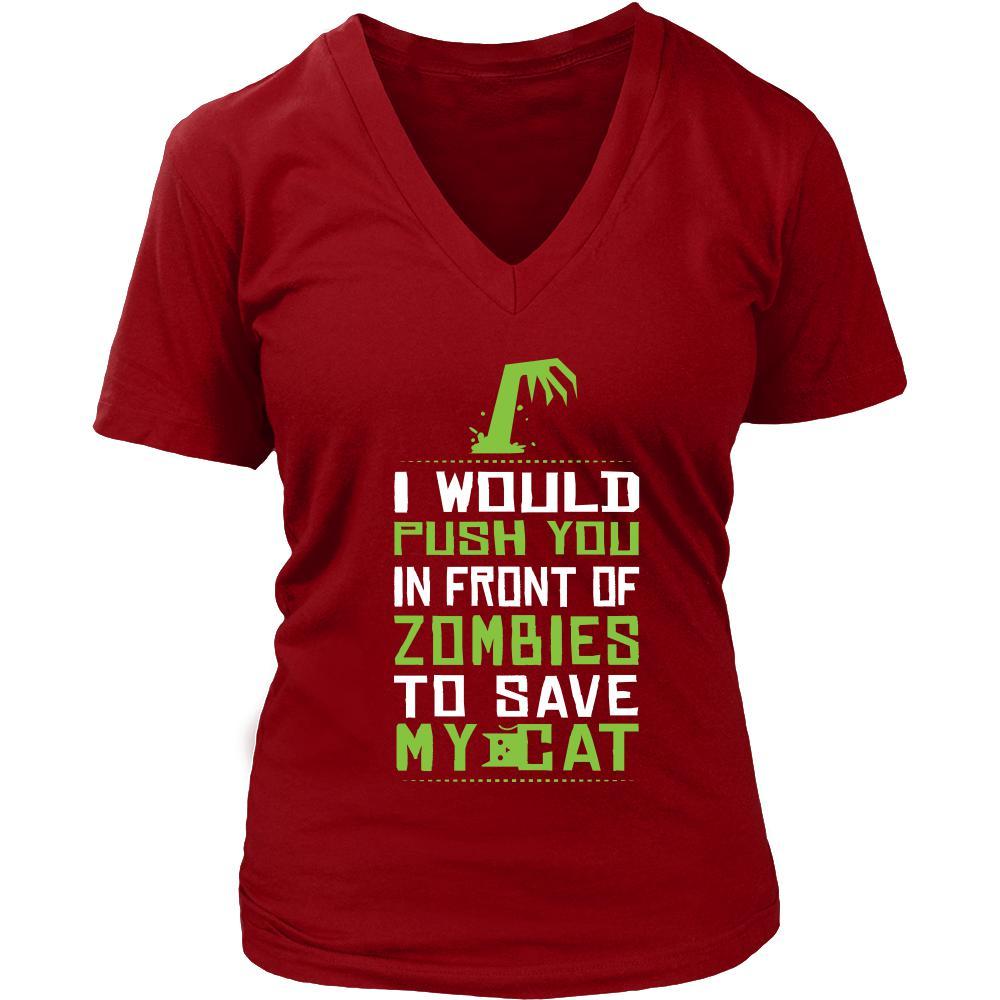 Cat Shirt - Zombies - Animal Lover Gift-T-shirt-Teelime | shirts-hoodies-mugs