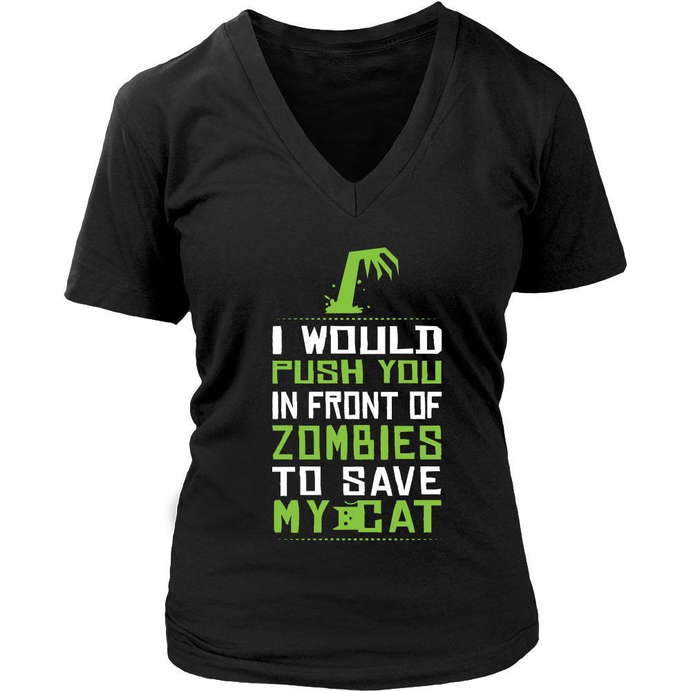 Cat Shirt - Zombies - Animal Lover Gift-T-shirt-Teelime | shirts-hoodies-mugs