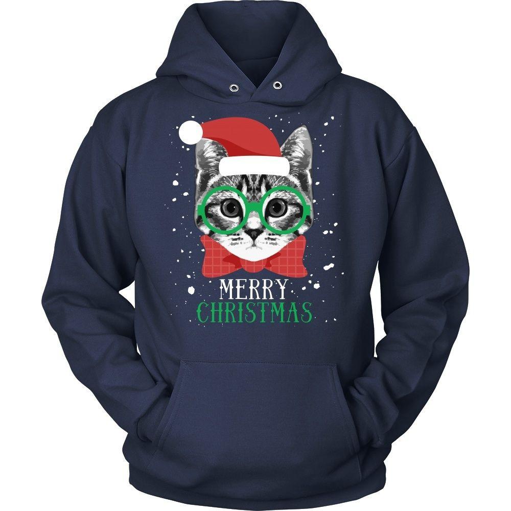 Cat T Shirt - Merry Christmas-T-shirt-Teelime | shirts-hoodies-mugs