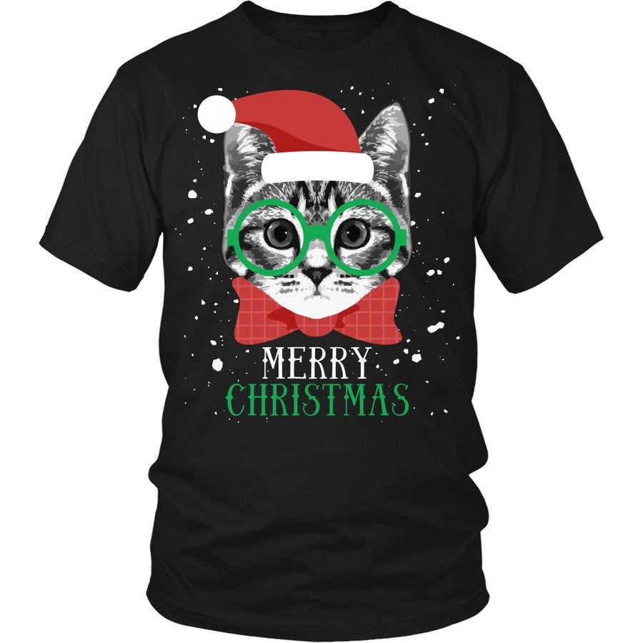Cat T Shirt - Merry Christmas-T-shirt-Teelime | shirts-hoodies-mugs