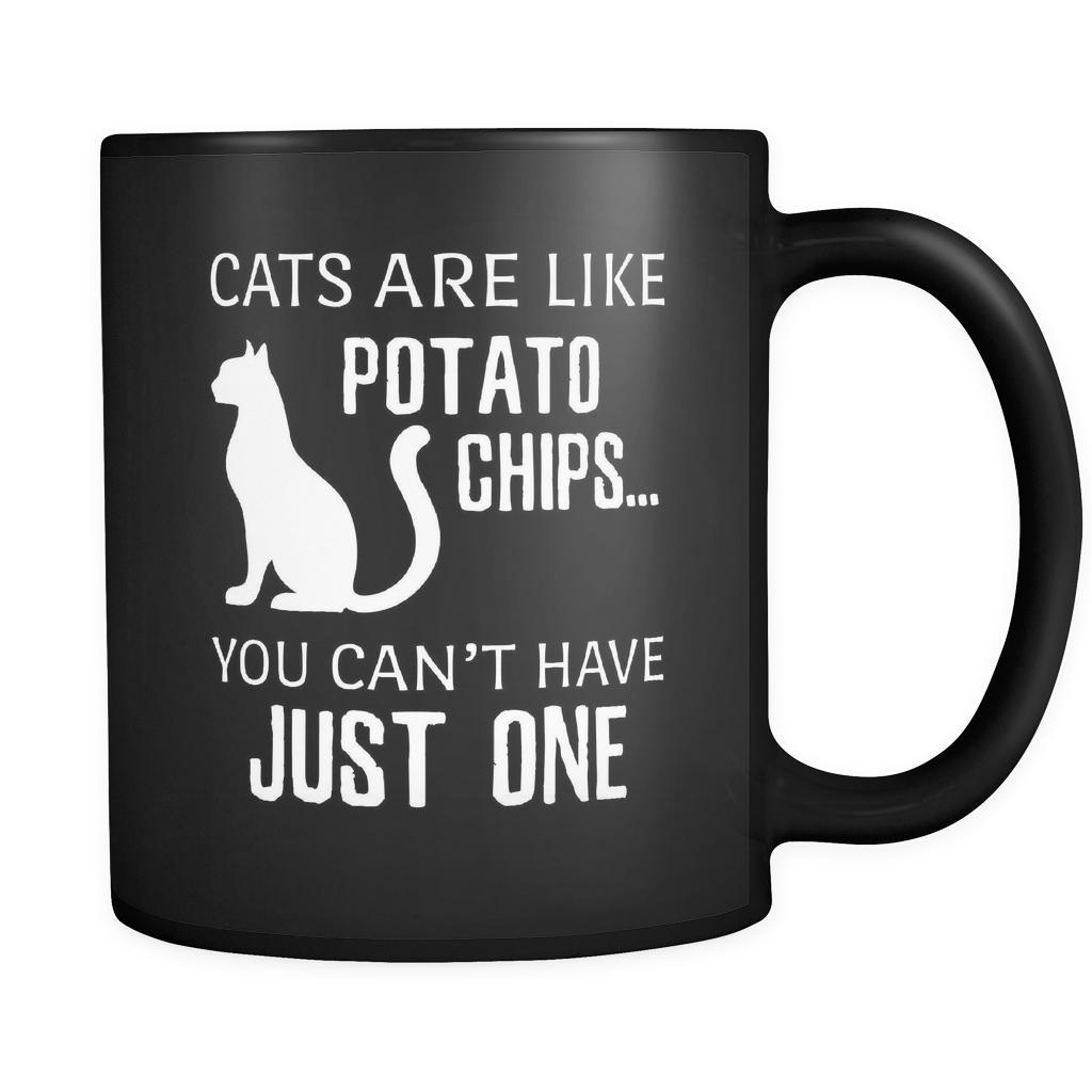 Cats Cats Are Like Potato Chips 11oz Black Mug-Drinkware-Teelime | shirts-hoodies-mugs