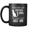 Cats Cats Are Like Potato Chips 11oz Black Mug-Drinkware-Teelime | shirts-hoodies-mugs