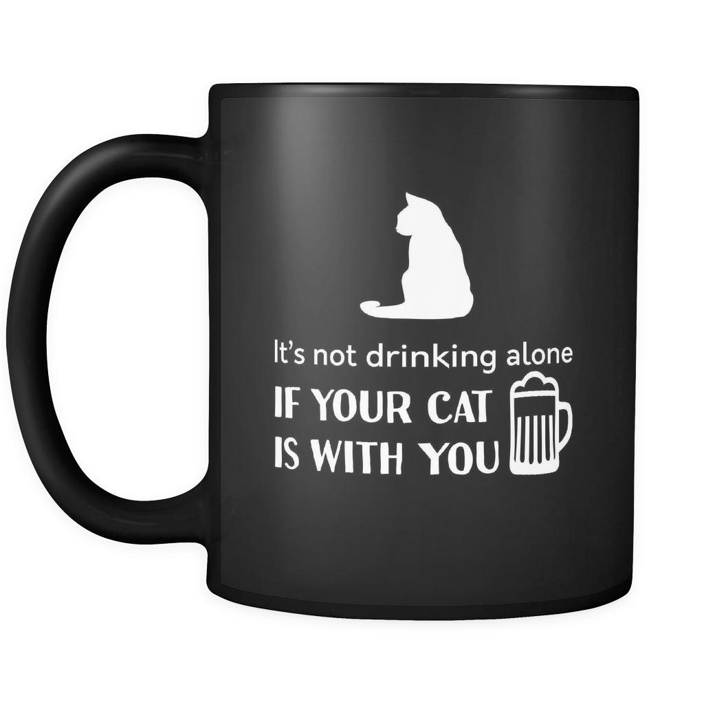 Cats Drinking Alone 11oz Black Mug-Drinkware-Teelime | shirts-hoodies-mugs