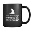 Cats Drinking Alone 11oz Black Mug-Drinkware-Teelime | shirts-hoodies-mugs