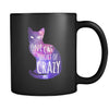 Cats gifts cats mugs One cat short of crazy mug - cats cup cats cups cats funny (11oz) Black-Drinkware-Teelime | shirts-hoodies-mugs