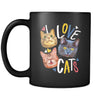 Cats I love cats 11oz Black Mug-Drinkware-Teelime | shirts-hoodies-mugs