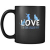 Cats Love is a four legged word 11oz Black Mug-Drinkware-Teelime | shirts-hoodies-mugs