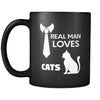 Cats Real Man Loves Cats 11oz Black Mug-Drinkware-Teelime | shirts-hoodies-mugs