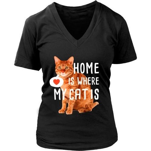 Cats T Shirt - Home is where my Cat is-T-shirt-Teelime | shirts-hoodies-mugs