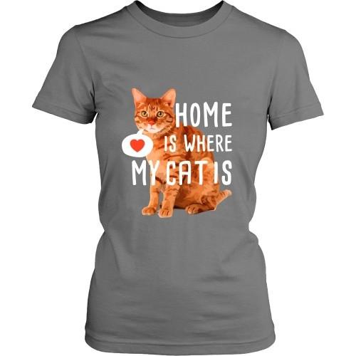 Cats T Shirt - Home is where my Cat is-T-shirt-Teelime | shirts-hoodies-mugs