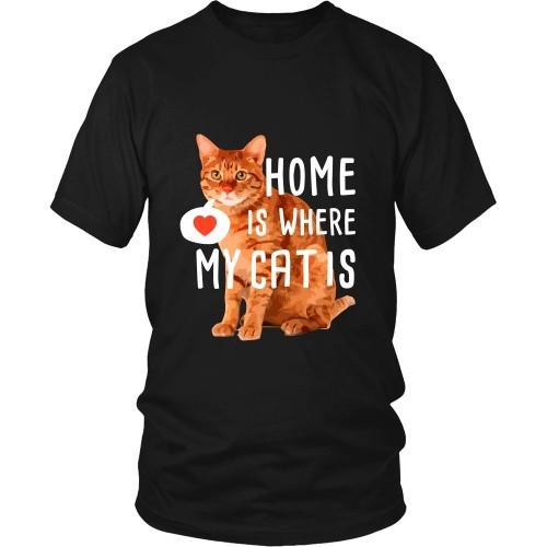 Cats T Shirt - Home is where my Cat is-T-shirt-Teelime | shirts-hoodies-mugs