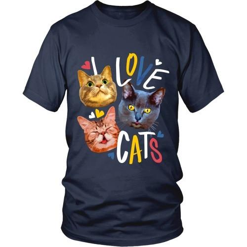 Cats T Shirt - I love Cats-T-shirt-Teelime | shirts-hoodies-mugs
