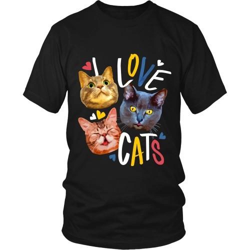 Cats T Shirt - I love Cats-T-shirt-Teelime | shirts-hoodies-mugs