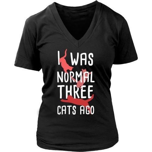 Cats T Shirt - I was Normal three Cats ago-T-shirt-Teelime | shirts-hoodies-mugs