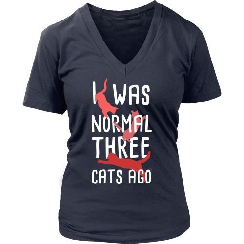 Cats T Shirt - I was Normal three Cats ago-T-shirt-Teelime | shirts-hoodies-mugs