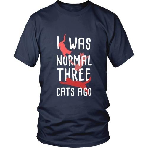 Cats T Shirt - I was Normal three Cats ago-T-shirt-Teelime | shirts-hoodies-mugs