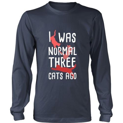 Cats T Shirt - I was Normal three Cats ago-T-shirt-Teelime | shirts-hoodies-mugs