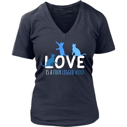 Cats T Shirt - Love is a four legged word-T-shirt-Teelime | shirts-hoodies-mugs
