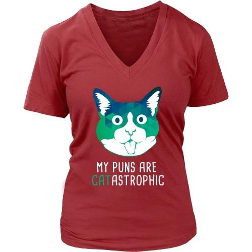 Cats T Shirt - My puns are CATastrophic-T-shirt-Teelime | shirts-hoodies-mugs