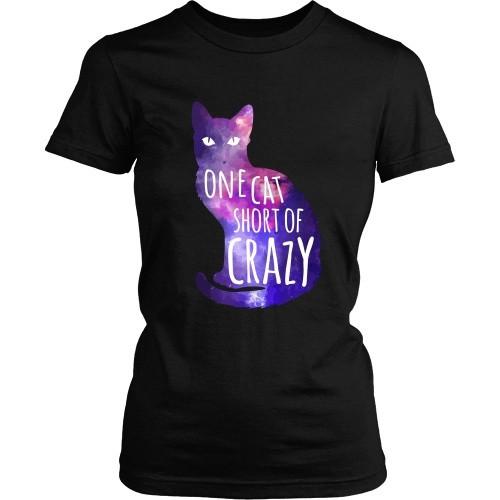 Cats T Shirt - One Cat short of Crazy-T-shirt-Teelime | shirts-hoodies-mugs