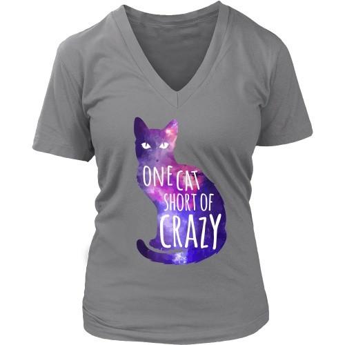 Cats T Shirt - One Cat short of Crazy-T-shirt-Teelime | shirts-hoodies-mugs