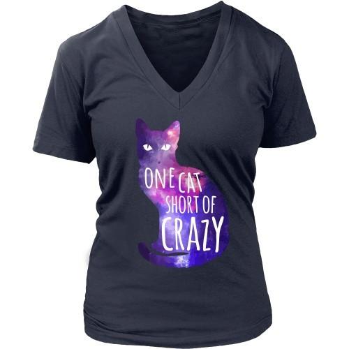 Cats T Shirt - One Cat short of Crazy-T-shirt-Teelime | shirts-hoodies-mugs