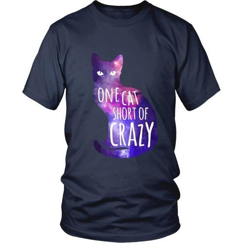 Cats T Shirt - One Cat short of Crazy-T-shirt-Teelime | shirts-hoodies-mugs