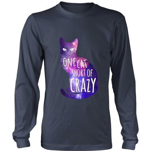 Cats T Shirt - One Cat short of Crazy-T-shirt-Teelime | shirts-hoodies-mugs