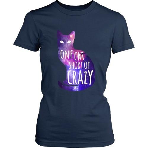 Cats T Shirt - One Cat short of Crazy-T-shirt-Teelime | shirts-hoodies-mugs