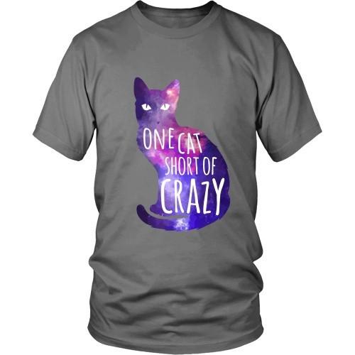 Cats T Shirt - One Cat short of Crazy-T-shirt-Teelime | shirts-hoodies-mugs