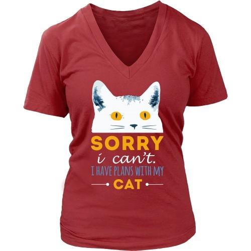 Cats T Shirt - Sorry I can't I have plans with my Cat-T-shirt-Teelime | shirts-hoodies-mugs