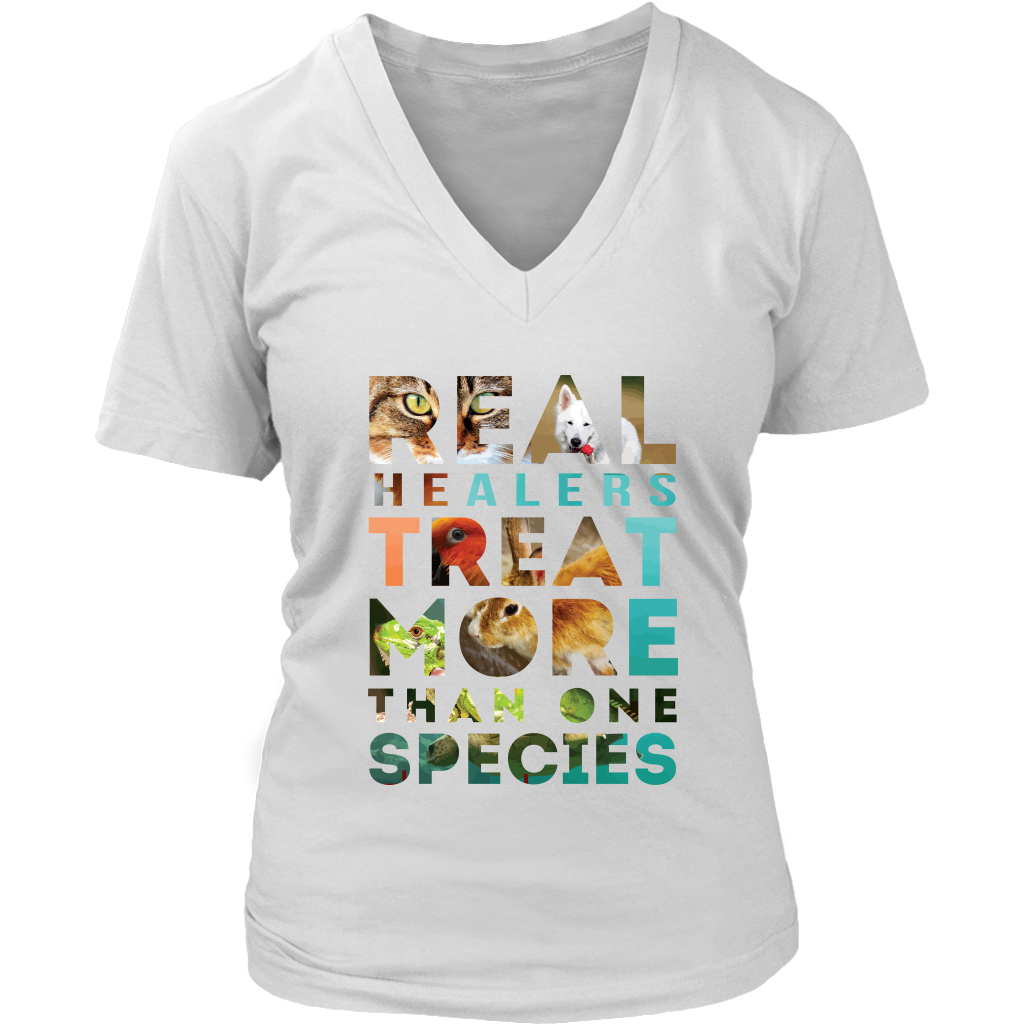 VETERINARY T SHIRT - REAL Healers TREAT MORE THAN ONE SPECIES-T-shirt-Teelime | shirts-hoodies-mugs