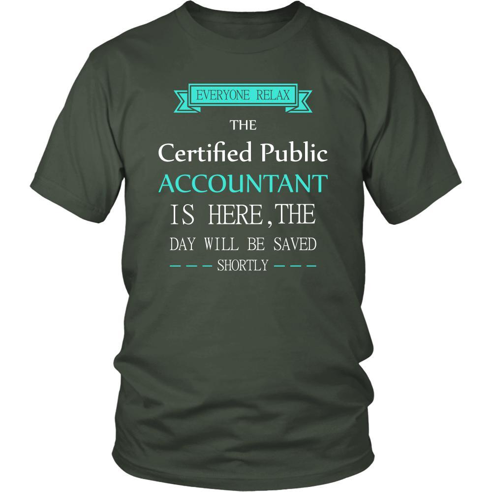 Certified Public Accountant Shirt - Everyone relax the certified public is here, the day will be save shortly - Profession Gift-T-shirt-Teelime | shirts-hoodies-mugs