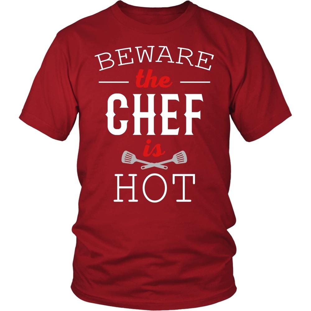 Chef Tshirts - Beware the Chef is hot-T-shirt-Teelime | shirts-hoodies-mugs