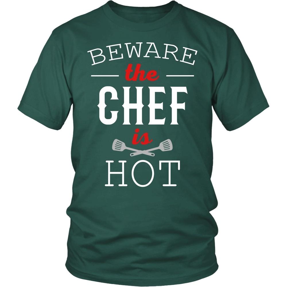 Chef Tshirts - Beware the Chef is hot-T-shirt-Teelime | shirts-hoodies-mugs