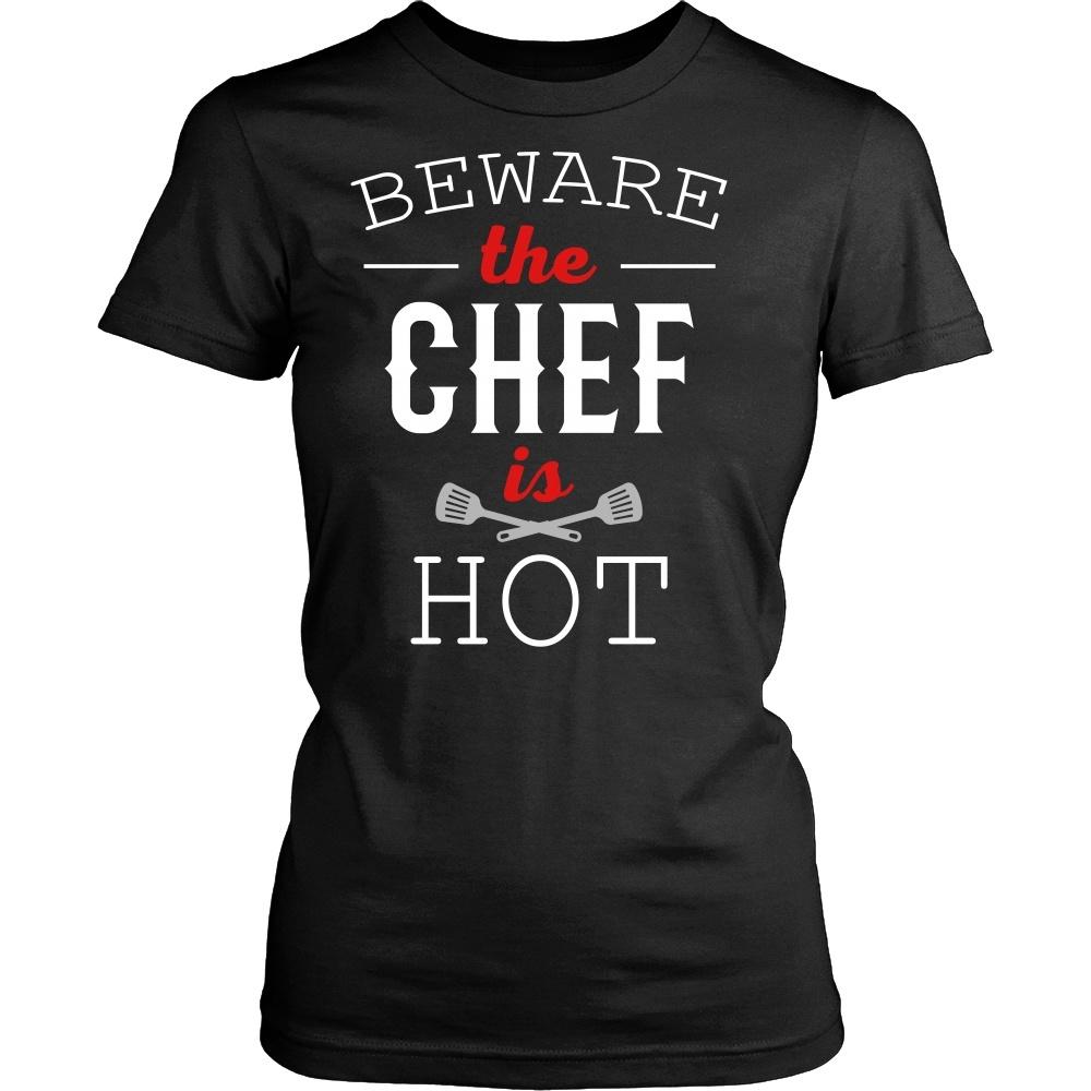 Chef Tshirts - Beware the Chef is hot-T-shirt-Teelime | shirts-hoodies-mugs