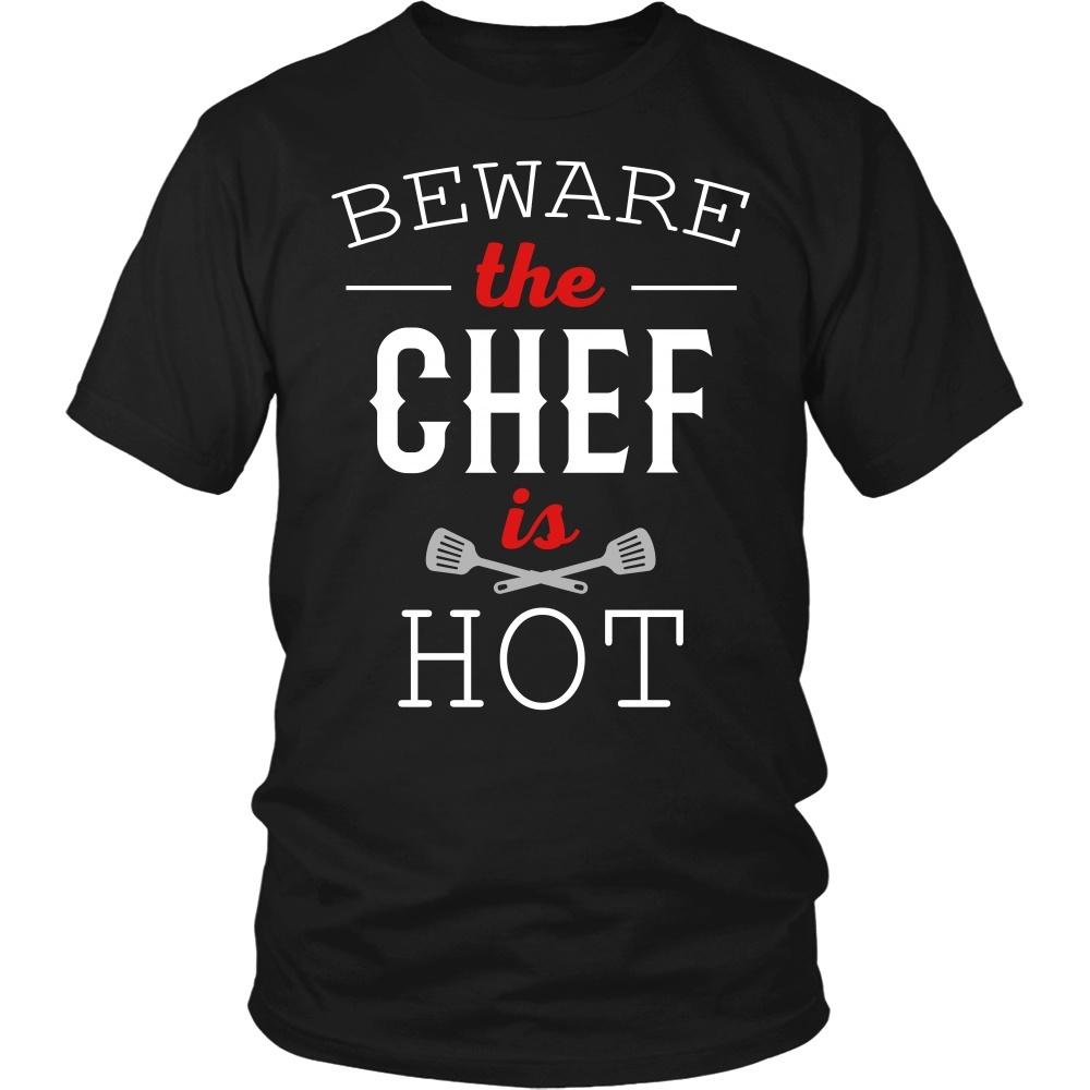 Chef Tshirts - Beware the Chef is hot-T-shirt-Teelime | shirts-hoodies-mugs