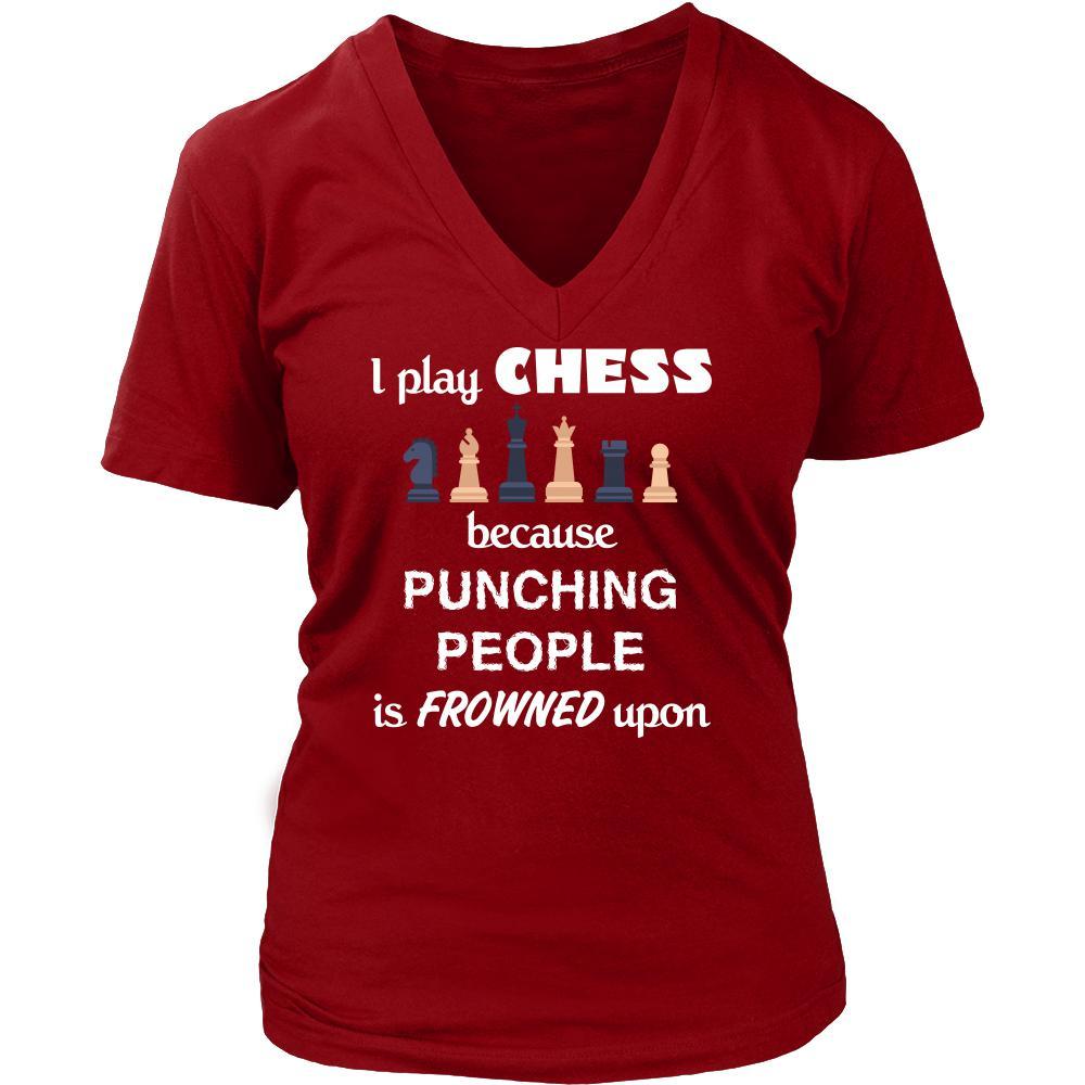 Chess - I play Chess because punching people is frowned upo - Hobby Shirt-T-shirt-Teelime | shirts-hoodies-mugs