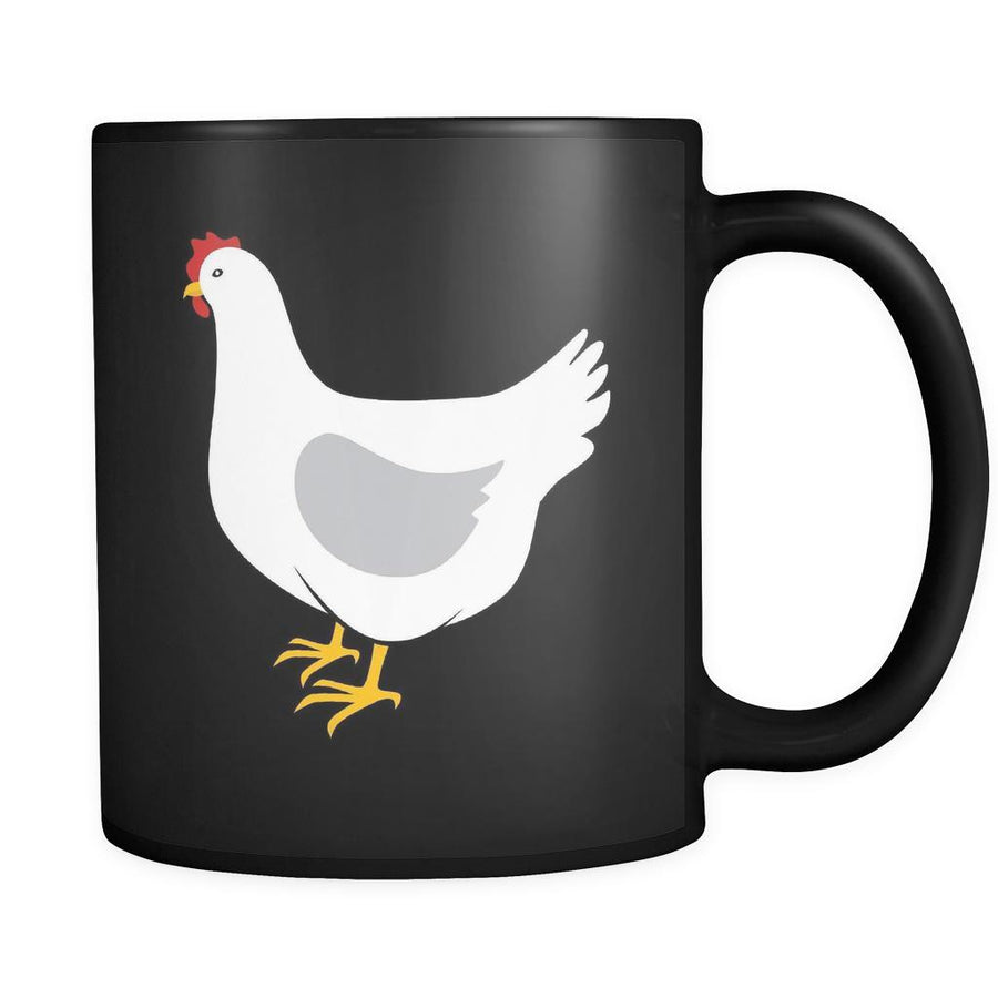 Chicken Animal Illustration 11oz Black Mug-Drinkware-Teelime | shirts-hoodies-mugs