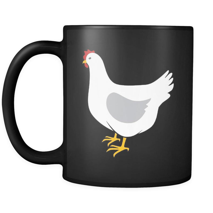 Chicken Animal Illustration 11oz Black Mug-Drinkware-Teelime | shirts-hoodies-mugs