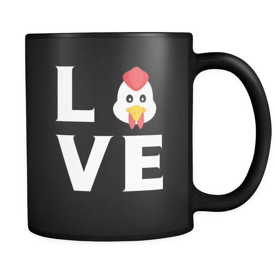 Chicken - LOVE Chicken - 11oz Black Mug-Drinkware-Teelime | shirts-hoodies-mugs