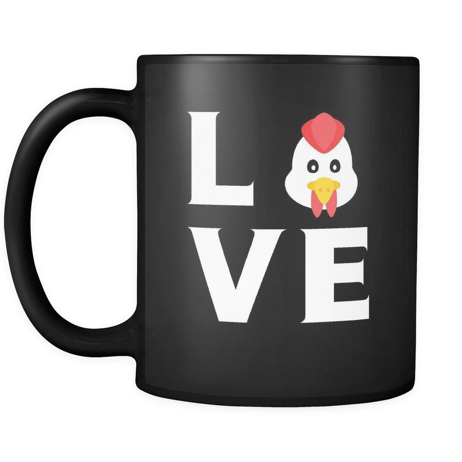 Chicken - LOVE Chicken - 11oz Black Mug-Drinkware-Teelime | shirts-hoodies-mugs