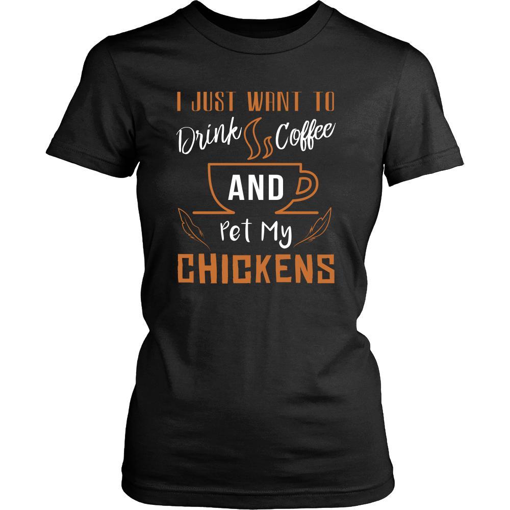 Chicken Shirt - Coffee and Chickens - Animal Lover Gift-T-shirt-Teelime | shirts-hoodies-mugs